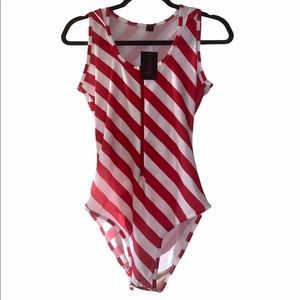 NWT Frederick’s of Hollywood Size Large Sweet Like Candy Zip Up Bodysuit